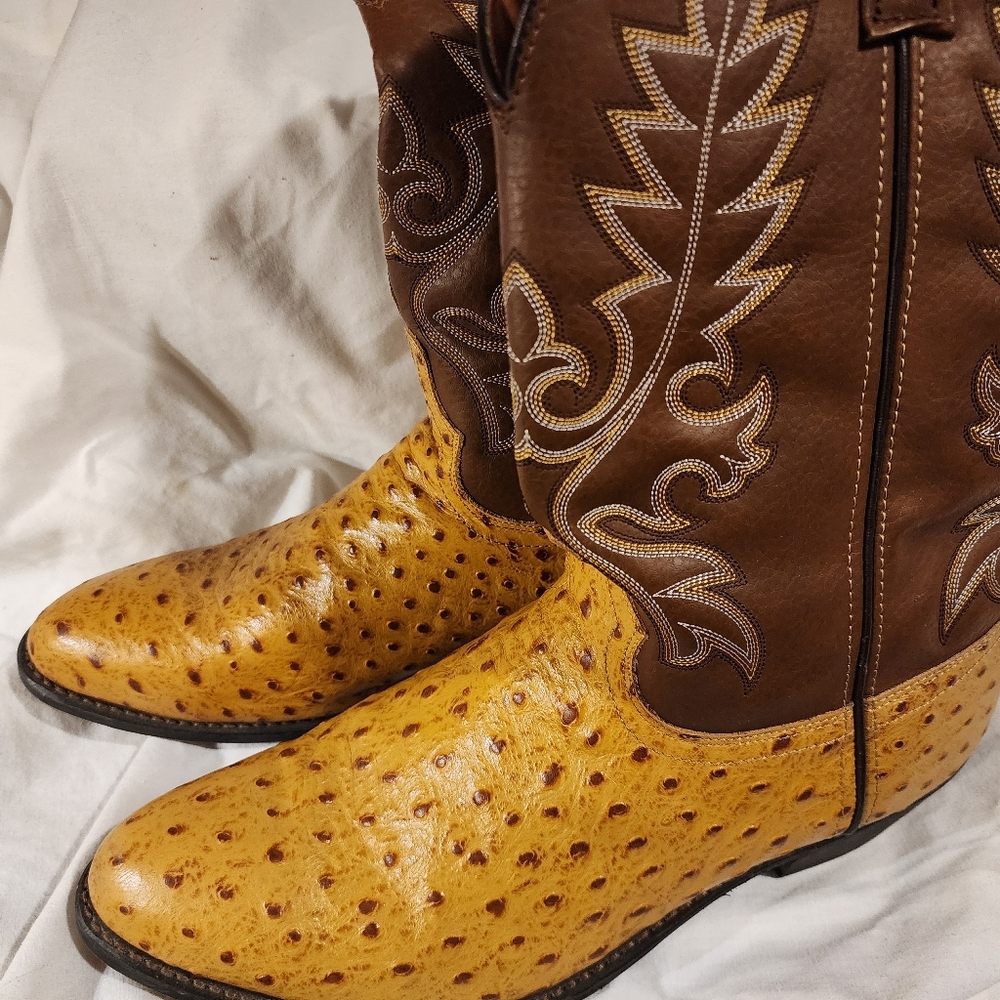 LAREDO OSTRICH Mens Size 13 EW Boots preowned worn once - Picture 3 of 7